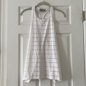 White Striped Athleta workout Tank